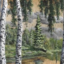 Схема вышивки «березки»