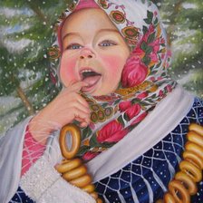 Схема вышивки «девочка с баранками»