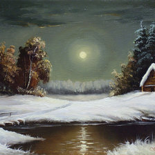 Схема вышивки «зимний пейзаж»