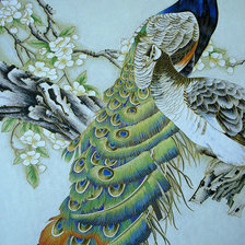 Схема вышивки «павлины»