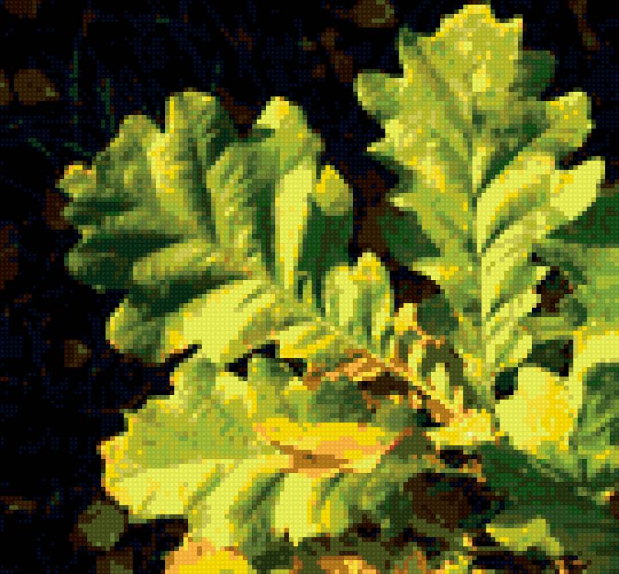 Дубовые листья - дубовые листья - предпросмотр