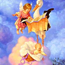 Схема вышивки «аист»