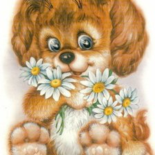 Схема вышивки «щенок»