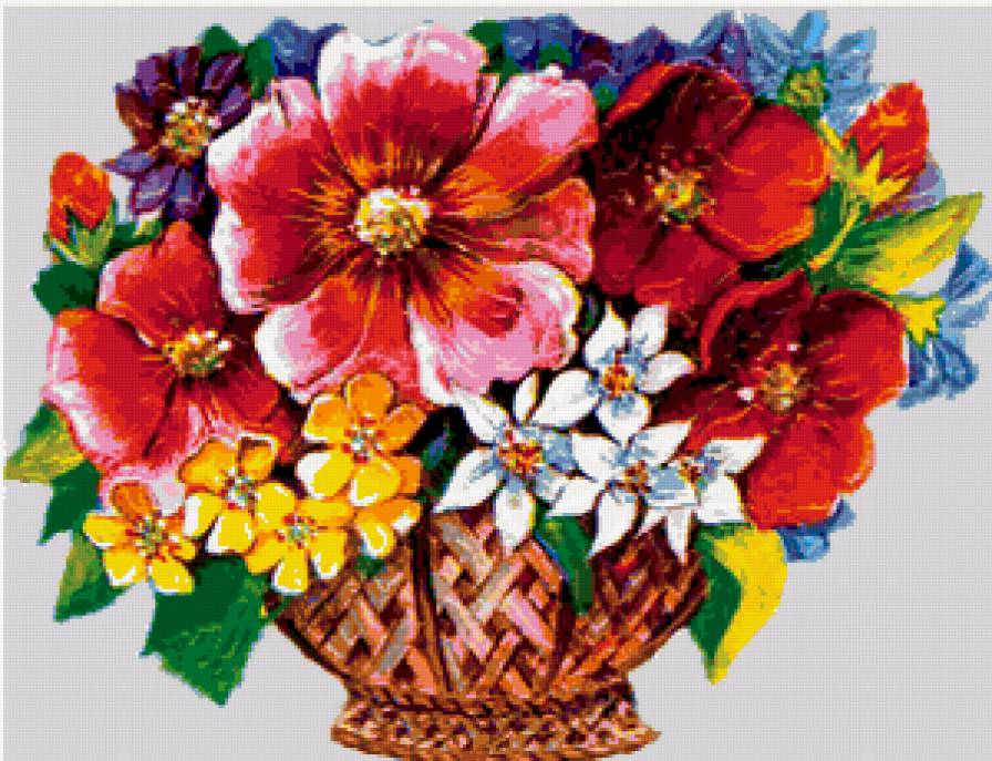 цветы в корзине - предпросмотр