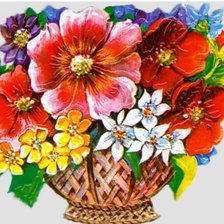 цветы в корзине