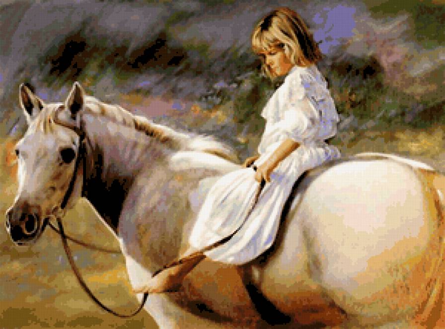 девочка и  лошадь - предпросмотр