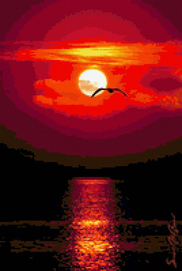 закат - закат, море - предпросмотр