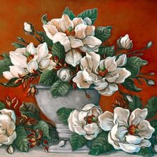 Схема вышивки «белые цветы»