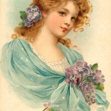 девушка с цветами