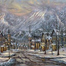 Схема вышивки «зимний вечер»