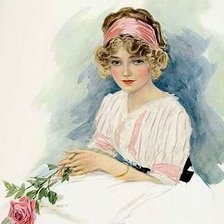 Схема вышивки «Dewushka s rosoi.»