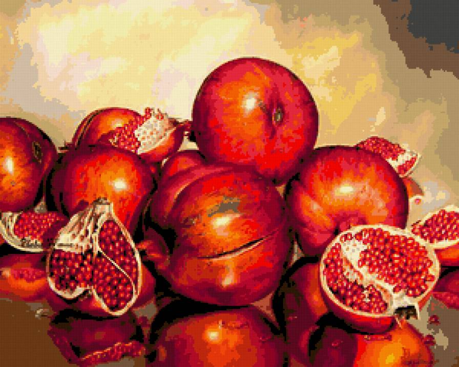 №301011 - фрукты, натюрморт, картина, гранат - предпросмотр