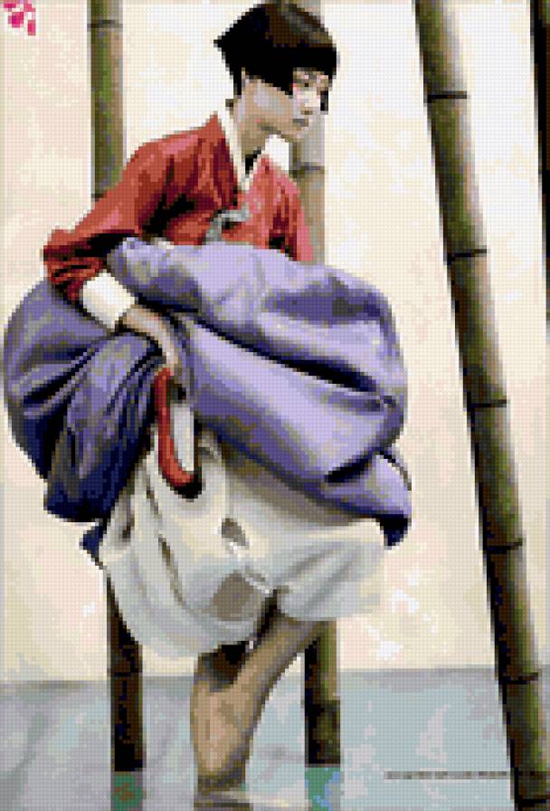 девушка и бамбук 2 - картинка - предпросмотр