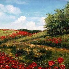 Схема вышивки «поле маков»