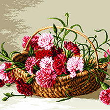 Схема вышивки «гвоздики в корзине»