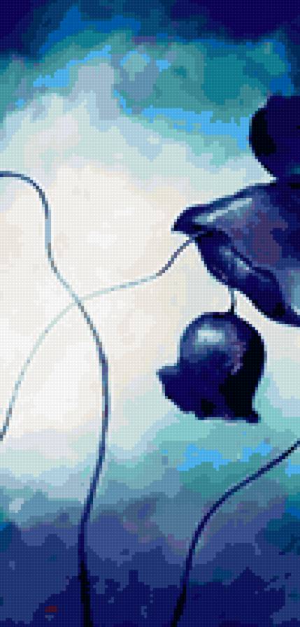 Триптих Синие цветы (часть 2) - предпросмотр