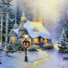 Схема вышивки «рождество в лесу»