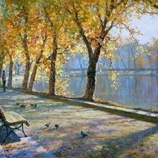 Схема вышивки «парк осенью»