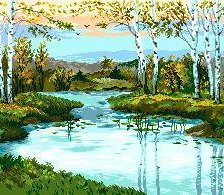 Схема вышивки «весенний пейзаж»