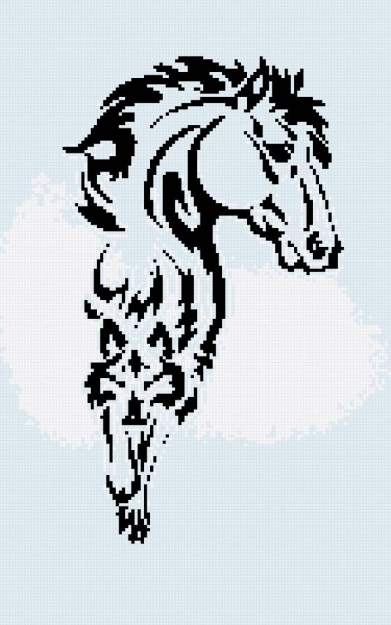 лошадь - контур - предпросмотр