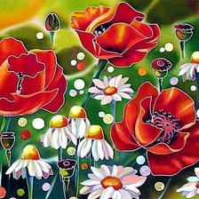 Схема вышивки «Маки и ромашки»