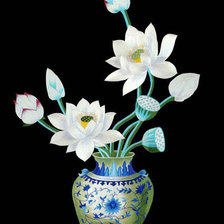 Схема вышивки «лотос в вазе»