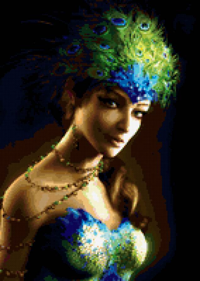 девушка-павлин - предпросмотр