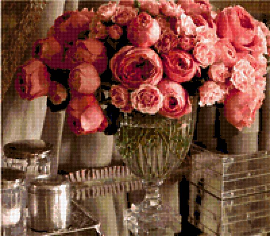 Пионы в вазе - предпросмотр