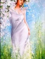 Схема вышивки «Девушка - весна»