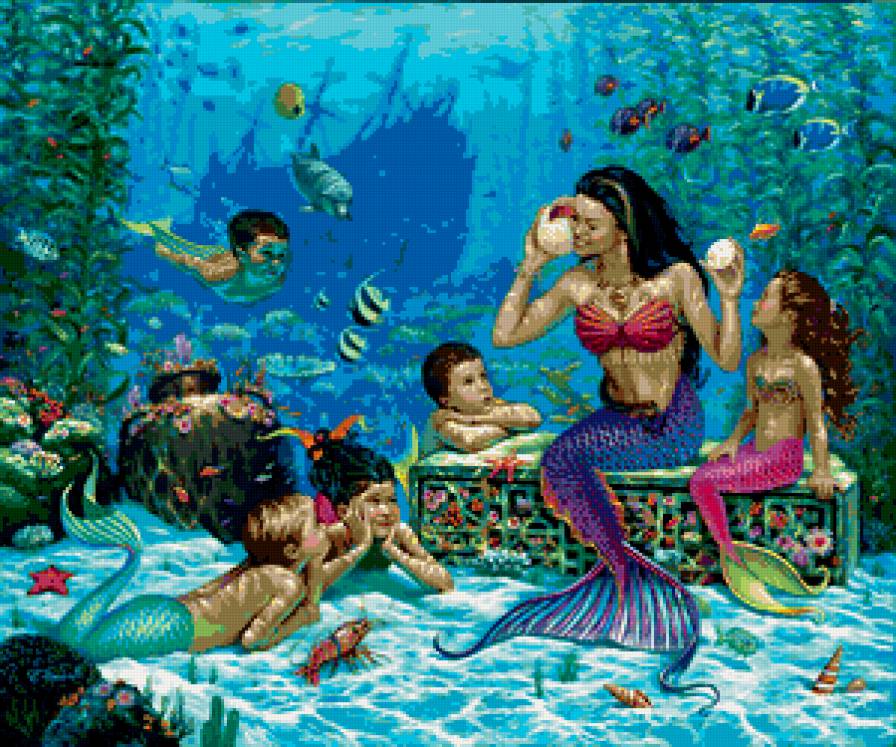 русалки - мифология, рыбы, миф, море, русалка, русалочка, дети, океан - предпросмотр