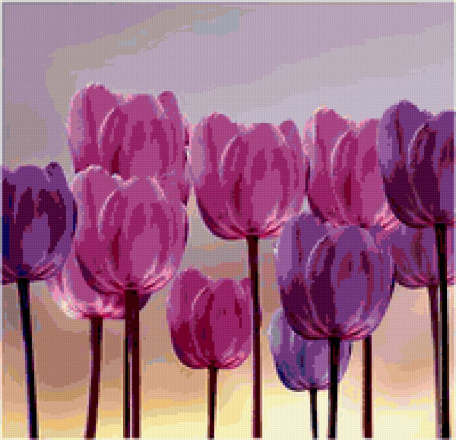 тюльпаны - тюльпаны, лиловый, тюльпан, цветы - предпросмотр