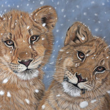 Схема вышивки «львята»