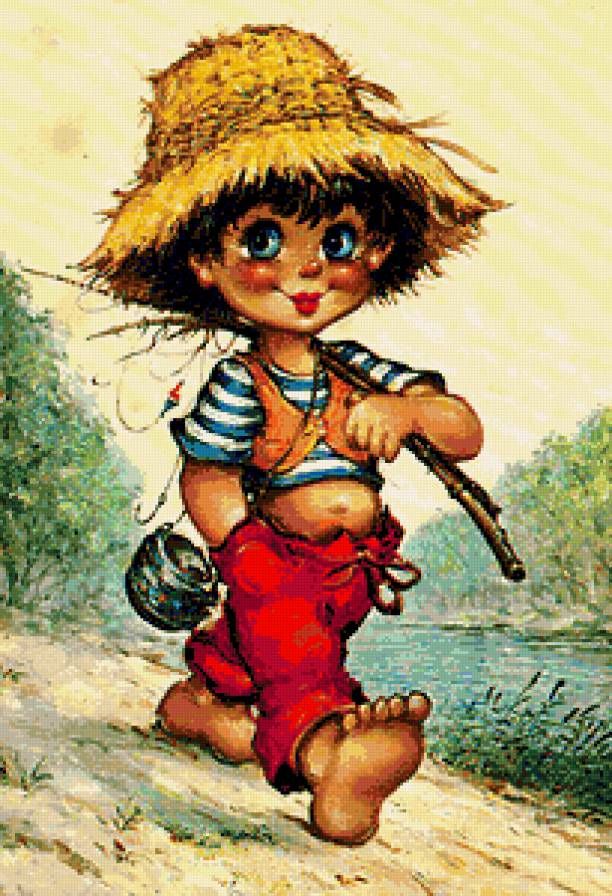 Забавные детки - детская картина, дети, иллюсьтрации, мальчик, забавные детки - предпросмотр