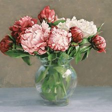 Схема вышивки «пионы 546»