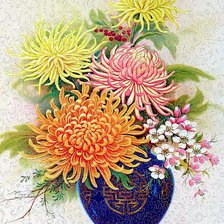 Схема вышивки «Хризантемы»