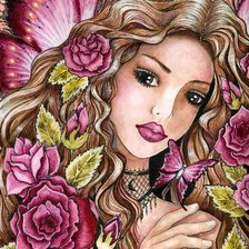 Схема вышивки «девушка»