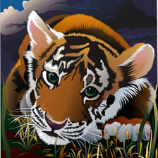 Схема вышивки «тигренок»