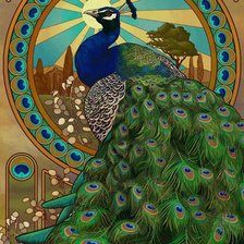 Схема вышивки «павлин»