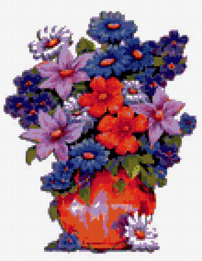 цветочный букет в вазе - цветы - предпросмотр