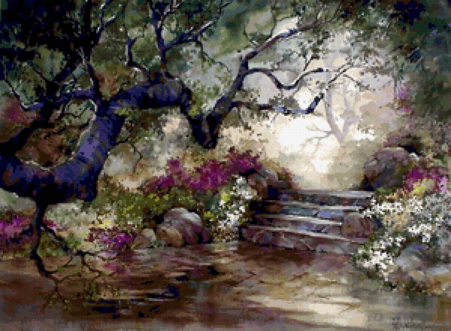 цветущий сад - дерево, сад, лето, цветы, природа - предпросмотр