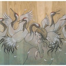 Схема вышивки «Журавли»