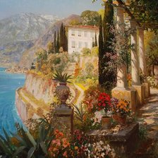 Схема вышивки «южный городок, море»