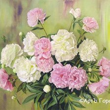 Схема вышивки «букет пионов»