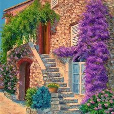 Схема вышивки «стена в цветах»