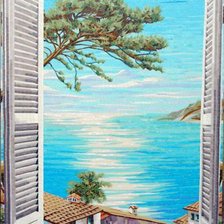 Схема вышивки «вид из окна»