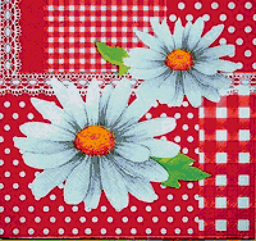 подушка - подушка, узор, рамашка - предпросмотр