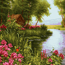 Схема вышивки «летний пейзаж»