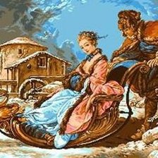 Схема вышивки «катания на санках»