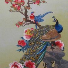 Схема вышивки «павлины»