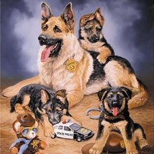 Схема вышивки «полицейская семейка»